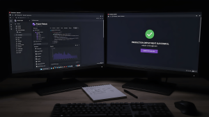 Vibe coding project deployment pipeline from GitHub org to Vercel with QA checklist in progress